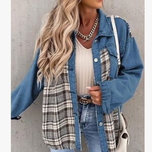 Denim and plaid shaker